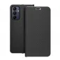 Samsung Galaxy A15 LTE Book Handytaschen LUNA Book Carbon Kohlenstoff-Faser, Elegant  Schwarz