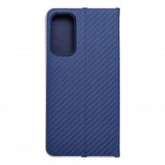 Samsung Galaxy A15 LTE Book Handytaschen LUNA Book Carbon Kohlenstoff-Faser, Elegant  Blau