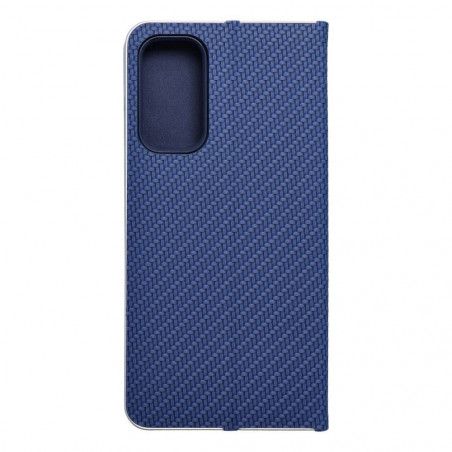 Samsung Galaxy A15 LTE Book Handytaschen LUNA Book Carbon Kohlenstoff-Faser, Elegant  Blau