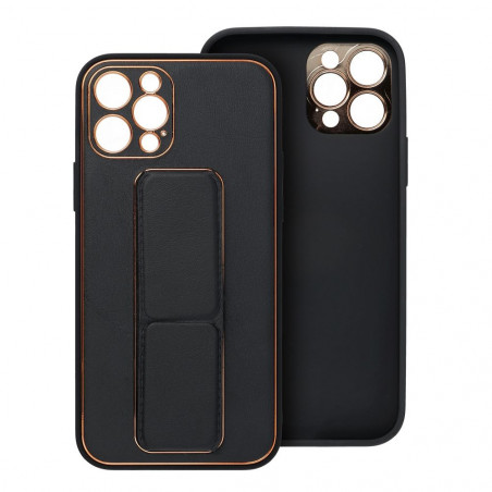XIAOMI Redmi 13C Hülle LEATHER Case Kickstand Schwarz
