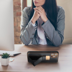 XIAOMI Redmi 13C Hülle LEATHER Case Kickstand Schwarz