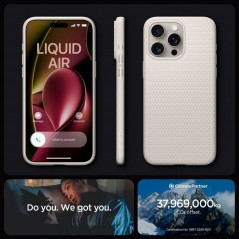 Apple iPhone 15 Pro Hülle Spigen  Liquid Air Natürliches Titan