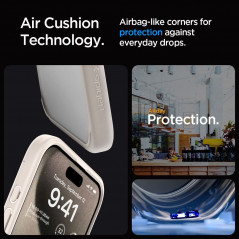 Apple iPhone 15 Pro Hülle Spigen Ultra Hybrid Kristallklar  Natürliches Titan