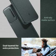 Samsung Galaxy S23 FE Hülle Spigen Optik Armor Abgrundgrün