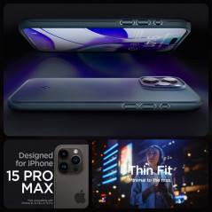 Apple iPhone 15 Pro Max Hülle Spigen Thin Fit Metallplatte