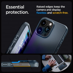 Apple iPhone 15 Pro Max Hülle Spigen Thin Fit Metallplatte