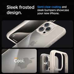 Apple iPhone 15 Pro Max Hülle Spigen Ultra Hybrid Kristallklar  Natürliches Titan