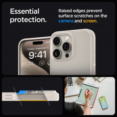 Apple iPhone 15 Pro Max Hülle Spigen Ultra Hybrid Kristallklar  Natürliches Titan