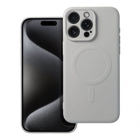 Apple iPhone 15 Pro Max Hülle Silicone Mag Cover MagSAFE  Titan