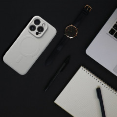Apple iPhone 15 Pro Max Hülle Silicone Mag Cover MagSAFE  Titan
