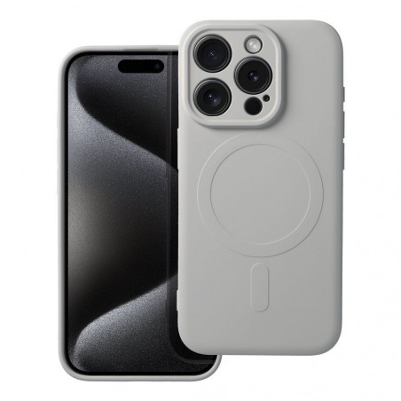 Apple iPhone 15 Pro Hülle Silicone Mag Cover MagSAFE  Titan