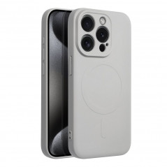 Apple iPhone 15 Pro Hülle Silicone Mag Cover MagSAFE  Titan