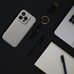 Apple iPhone 15 Pro Hülle Silicone Mag Cover MagSAFE  Titan
