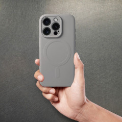 Apple iPhone 15 Pro Hülle Silicone Mag Cover MagSAFE  Titan