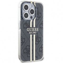 Apple iPhone 15 Pro Max Hülle Guess 4G Gold Stripe Elegant  Schwarz
