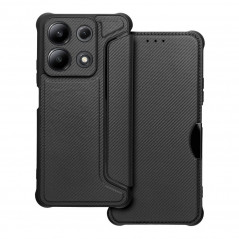 XIAOMI Redmi Note 13 4G Book Handytaschen Razor Book Kohlenstoff-Faser, Kohlenstoffmuster  Schwarz