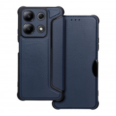 XIAOMI Redmi Note 13 4G Book Handytaschen Razor Book Kohlenstoff-Faser, Kohlenstoffmuster  Blau