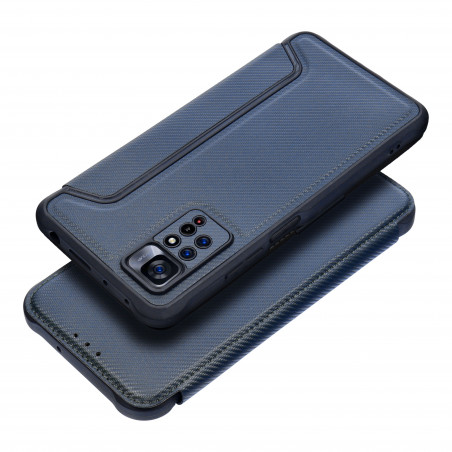 XIAOMI Redmi Note 13 Pro 5G Book Handytaschen Razor Book Kohlenstoff-Faser, Kohlenstoffmuster  Blau