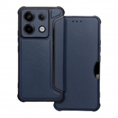 XIAOMI Redmi Note 13 Pro 5G Book Handytaschen Razor Book Kohlenstoff-Faser, Kohlenstoffmuster  Blau