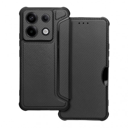 XIAOMI Redmi Note 13 Pro 5G Book Handytaschen Razor Book Kohlenstoff-Faser, Kohlenstoffmuster  Schwarz