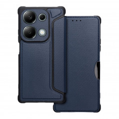 XIAOMI Redmi Note 13 Pro 4G Book Handytaschen Razor Book Kohlenstoff-Faser, Kohlenstoffmuster  Blau