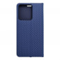 XIAOMI Redmi Note 13 4G Book Handytaschen LUNA Book Carbon Kohlenstoff-Faser, Elegant  Blau