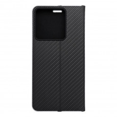 XIAOMI Redmi Note 13 Pro 5G Book Handytaschen LUNA Book Carbon Kohlenstoff-Faser, Elegant  Schwarz