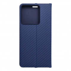 XIAOMI Redmi Note 13 Pro 5G Book Handytaschen LUNA Book Carbon Kohlenstoff-Faser, Elegant  Blau