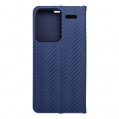 XIAOMI Redmi Note 13 Pro Plus 5G Book Handytaschen LUNA Book Carbon Kohlenstoff-Faser, Elegant  Blau