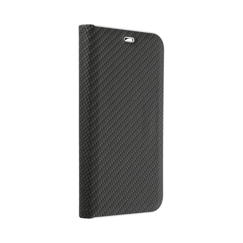 XIAOMI Redmi Note 13 Pro 4G Book Handytaschen LUNA Book Carbon Kohlenstoff-Faser, Elegant  Schwarz
