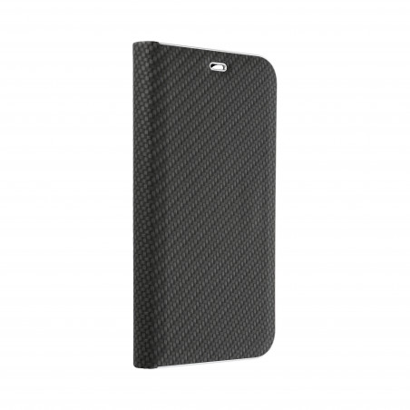 XIAOMI Redmi Note 13 Pro 4G Book Handytaschen LUNA Book Carbon Kohlenstoff-Faser, Elegant  Schwarz