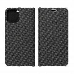 XIAOMI Redmi Note 13 Pro 4G Book Handytaschen LUNA Book Carbon Kohlenstoff-Faser, Elegant  Schwarz