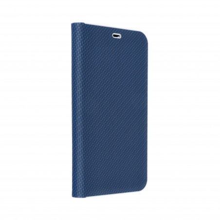 XIAOMI Redmi Note 13 Pro 4G Book Handytaschen LUNA Book Carbon Kohlenstoff-Faser, Elegant  Blau