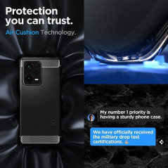 XIAOMI Redmi Note 12 Pro Plus 5G Hülle Spigen Armor Kohlenstoff-Faser, Elegant  Schwarz