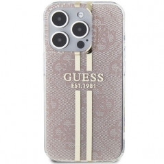 Apple iPhone 14 Pro Max Hülle Guess 4G Gold Stripe Elegant  Rosa