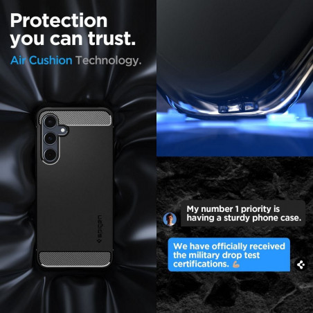 Samsung Galaxy A55 Hülle Spigen Armor Kohlenstoff-Faser, Elegant  Schwarz