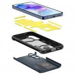 Samsung Galaxy A55 Hülle Spigen Tough Armor Metallplatte