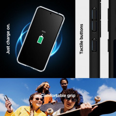 Samsung Galaxy A55 Hülle Spigen Ultra Hybrid Kristallklar  Matt Schwarz