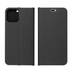 Samsung Galaxy Xcover7 Book Handytaschen LUNA Book Carbon Kohlenstoff-Faser, Elegant  Schwarz