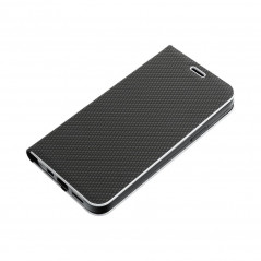 Samsung Galaxy Xcover7 Book Handytaschen LUNA Book Carbon Kohlenstoff-Faser, Elegant  Schwarz