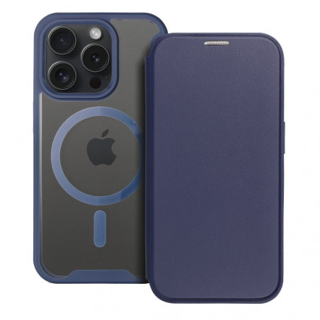 Apple iPhone 15 Pro Book Handytaschen Smart Mag Book Elegant  MagSAFE  Blau