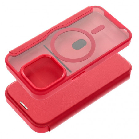 Apple iPhone 15 Pro Book Handytaschen Smart Mag Book Elegant  MagSAFE  Rot