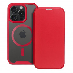 Apple iPhone 15 Pro Book Handytaschen Smart Mag Book Elegant  MagSAFE  Rot