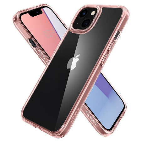 Apple iPhone 13 mini Hülle Spigen Ultra Hybrid Kristallklar  Rosenkristall