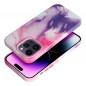 Apple iPhone 15 Pro Hülle Leather Mag Cover Elegant  MagSAFE  Lila Spritzer