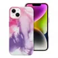 Apple iPhone 14 Hülle Leather Mag Cover Elegant  MagSAFE  Lila Spritzer