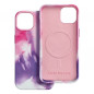 Apple iPhone 14 Hülle Leather Mag Cover Elegant  MagSAFE  Lila Spritzer