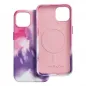 Apple iPhone 13 Hülle Leather Mag Cover Elegant  MagSAFE  Lila Spritzer