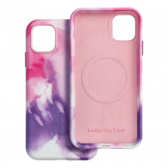 Apple iPhone 11 Hülle Leather Mag Cover Elegant  MagSAFE  Lila Spritzer