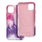 Apple iPhone 11 Hülle Leather Mag Cover Elegant  MagSAFE  Lila Spritzer